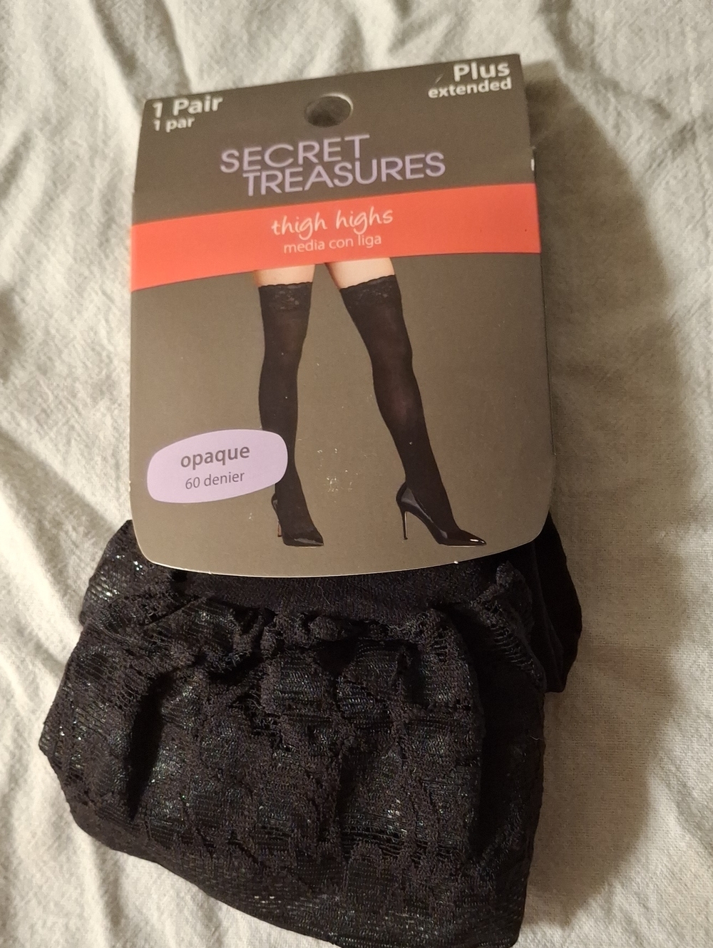 Secret Treasures Thigh High Lace Top Plus Sized Stockings